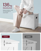 Bank - with storage space - barn style - white