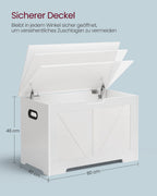 Bank - with storage space - barn style - white