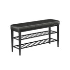 Shoe bench with seams 30 x 100 x 50 cm ink black