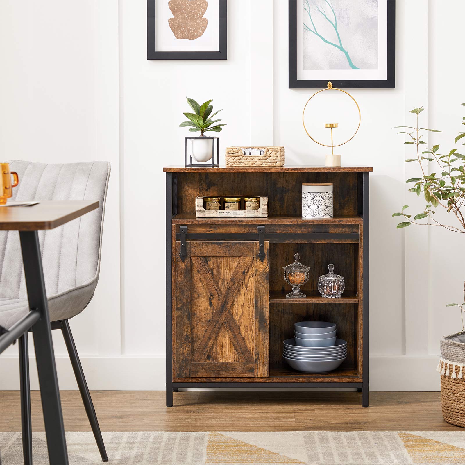 Beeper cupboard - Kitchen cupboard - With sliding door - Brown