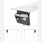 Sit stand desk - computed table - height adjustable - with wheels - 120 cm x 60 cm - white