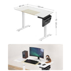 Sit stand desk - computed table - height adjustable - with wheels - 120 cm x 60 cm - white