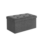 Sofa with storage space - seating box - Foldable - 76 x 38 x 38 cm - Dark gray