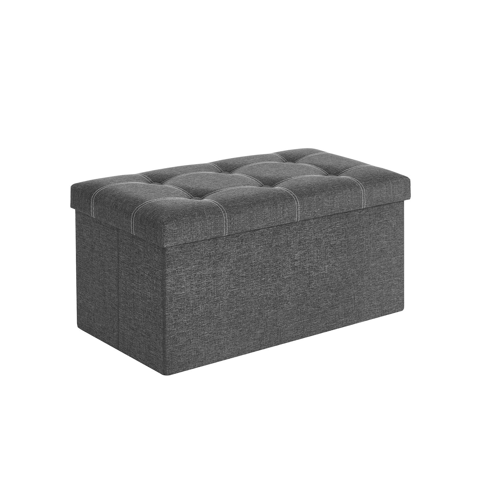 Sofa with storage space - seating box - Foldable - 76 x 38 x 38 cm - Dark gray