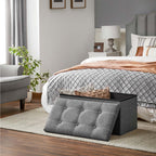 Sofa with storage space - seating box - Foldable - 76 x 38 x 38 cm - Dark gray