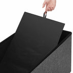 Sofa with storage space - seating box - Foldable - 76 x 38 x 38 cm - Dark gray