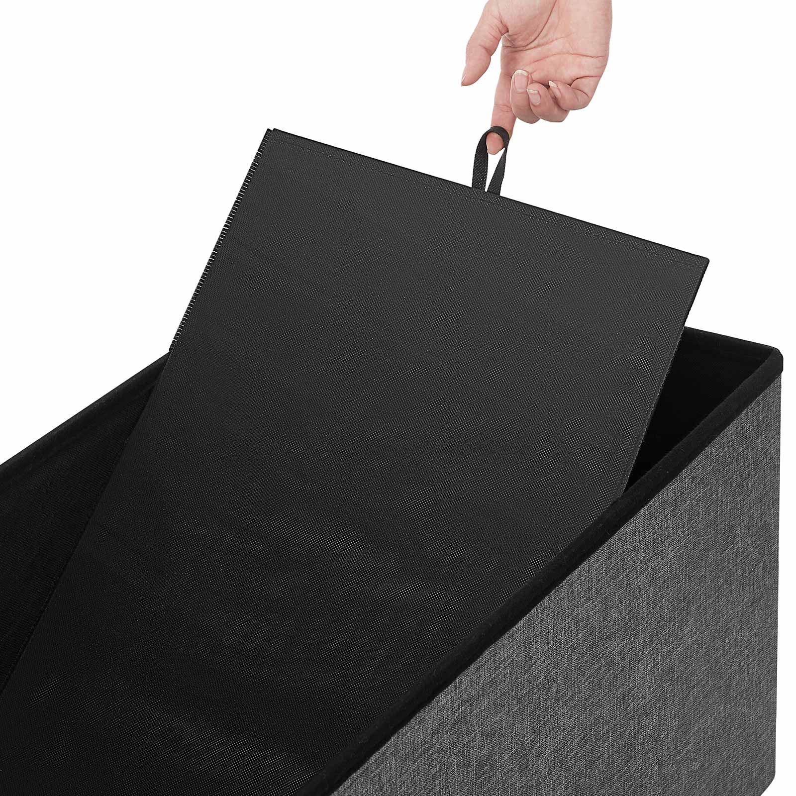 Sofa with storage space - seating box - Foldable - 76 x 38 x 38 cm - Dark gray