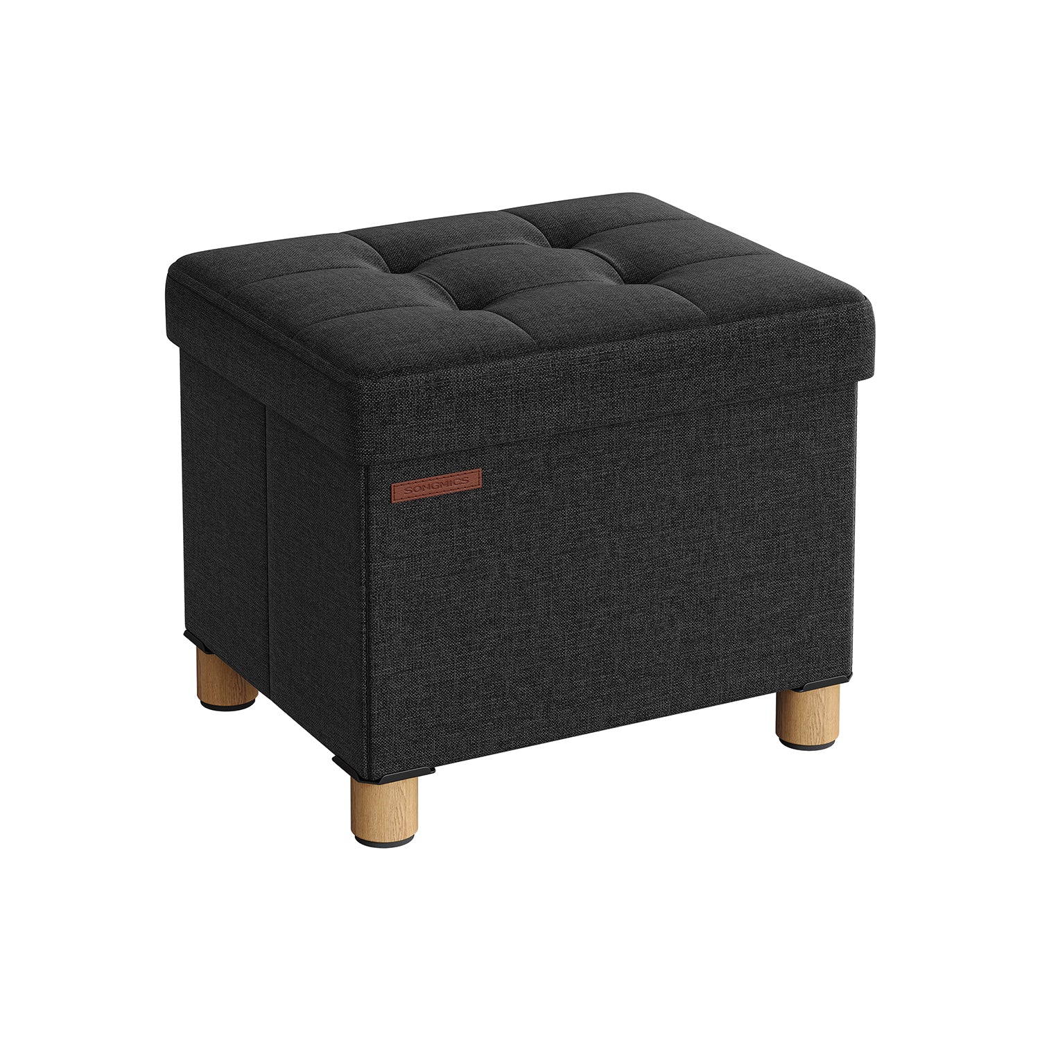 Bank - Foldable - with storage space - 32 × 40 × 33.5 cm - Black