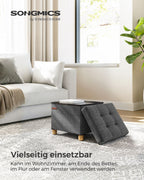 Bank - Foldable - with storage space - 32 × 40 × 33.5 cm - Dark gray