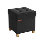 Bank - Foldable - with storage space - 38 × 38 × 40 cm - Black