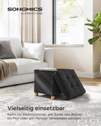 Bank - Foldable - with storage space - 38 × 38 × 40 cm - Black