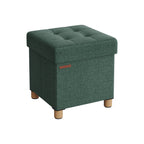 Bank - Foldable - with storage space - 38 × 38 × 40 cm - Vintage Green