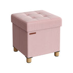 Bench - folding - with storage space - 38 × 38 × 40 cm - Pastel pink