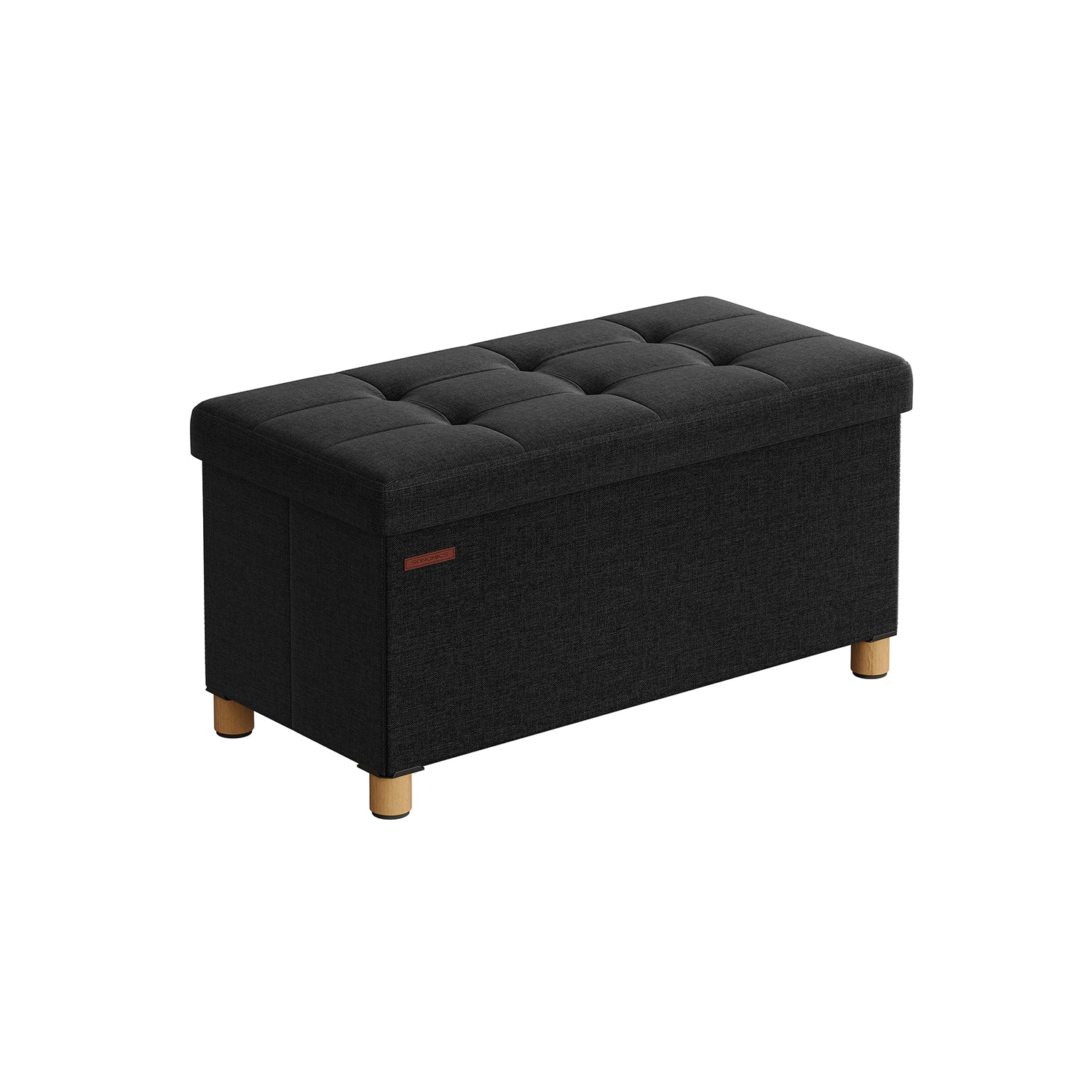 Bank - Foldable - with storage space - 38 × 76 × 40 cm - Black