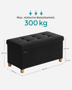 Bank - Foldable - with storage space - 38 × 76 × 40 cm - Black