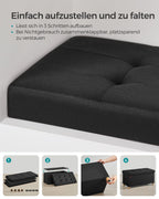 Bank - Foldable - with storage space - 38 × 76 × 40 cm - Black