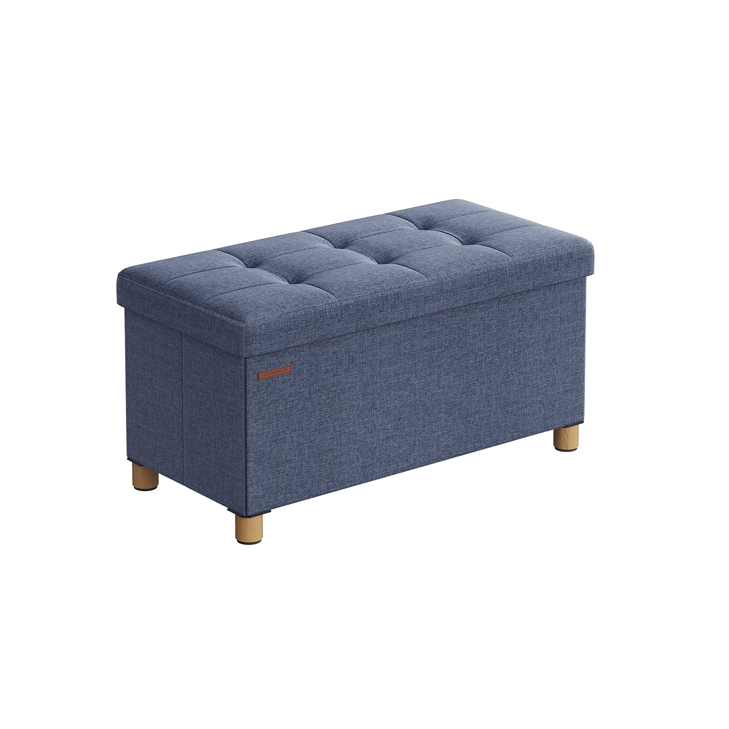 Bank - Foldable - with storage space - 38 × 76 × 40 cm - light denim blue