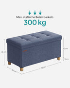 Bank - Foldable - with storage space - 38 × 76 × 40 cm - light denim blue