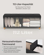 Bench - with storage space - folding - ink black