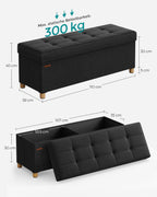 Bench - with storage space - folding - ink black