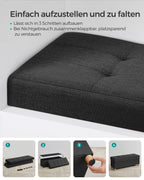 Bench - with storage space - folding - ink black
