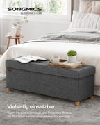 Bank - with storage space - folding - dark gray