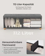 Bank - with storage space - folding - dark gray