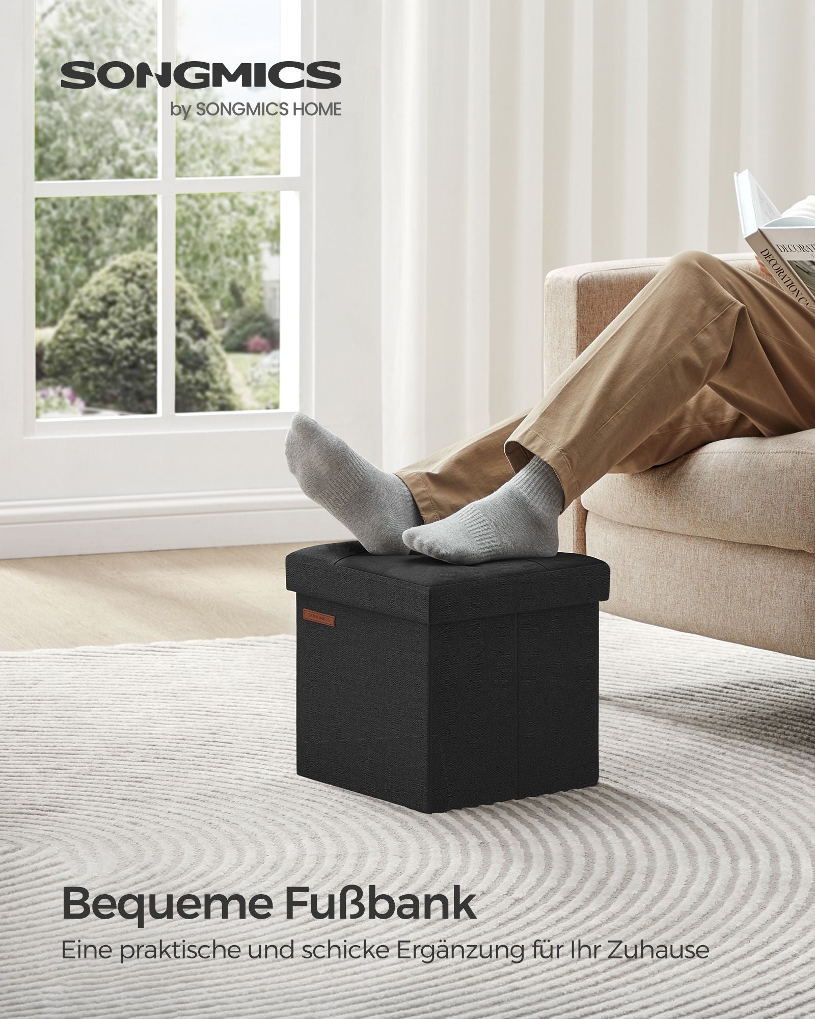 Sofa - 30 cm - with storage space - Basic Black