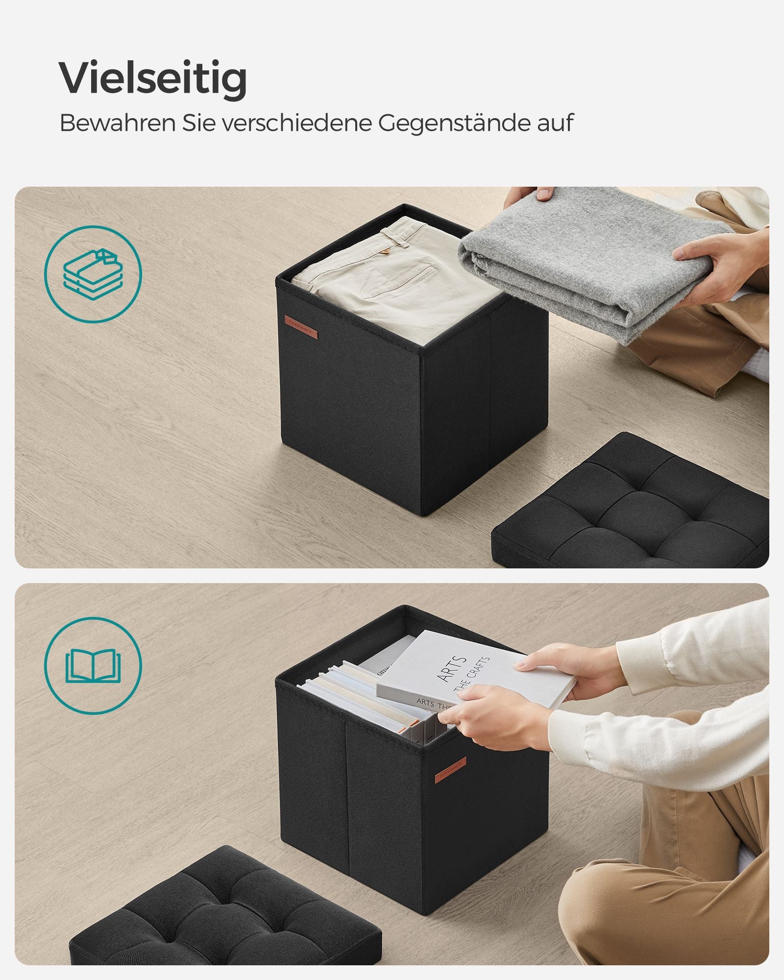 Sofa - 30 cm - with storage space - Basic Black