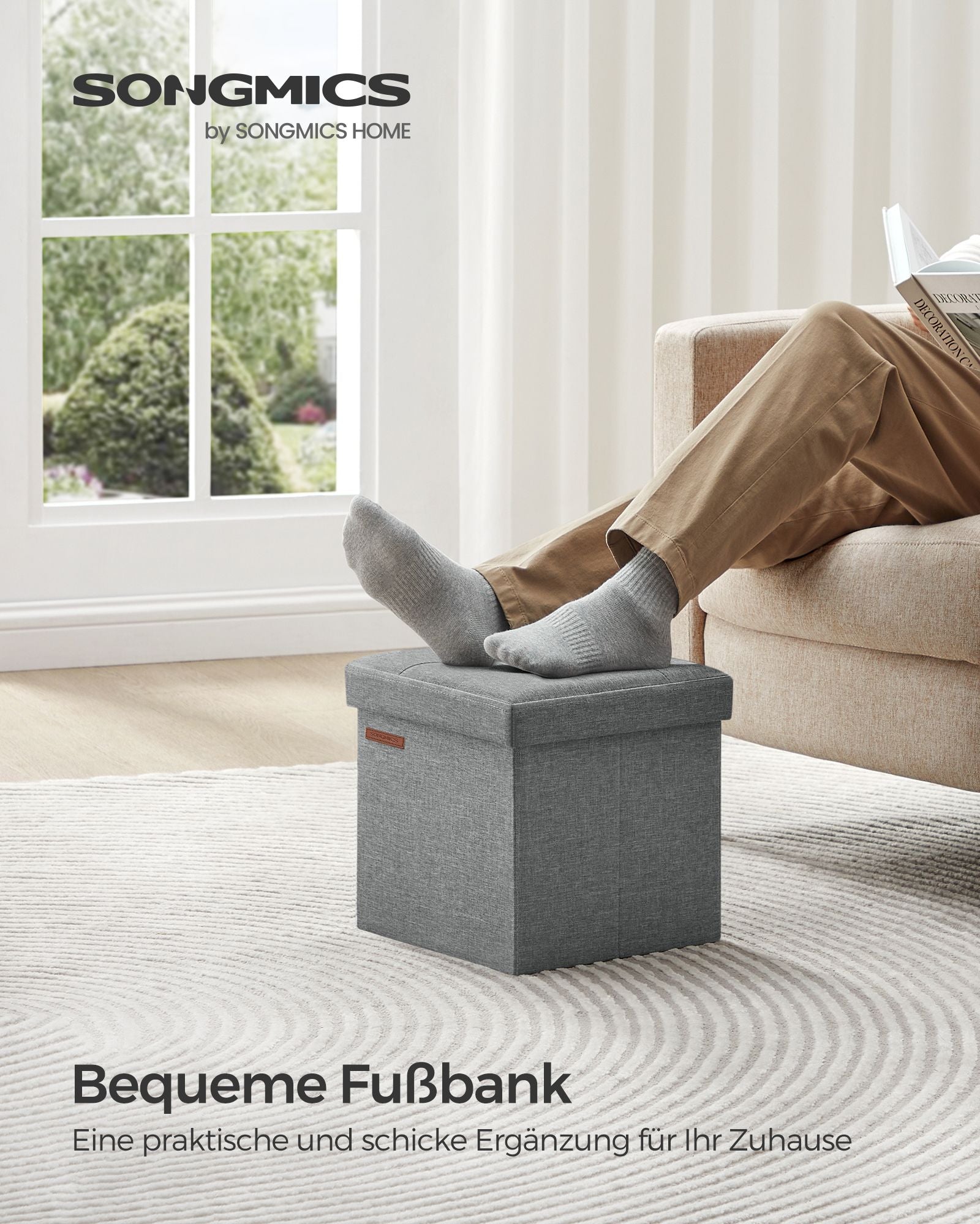 Sofa with storage space - 30 cm - light gray