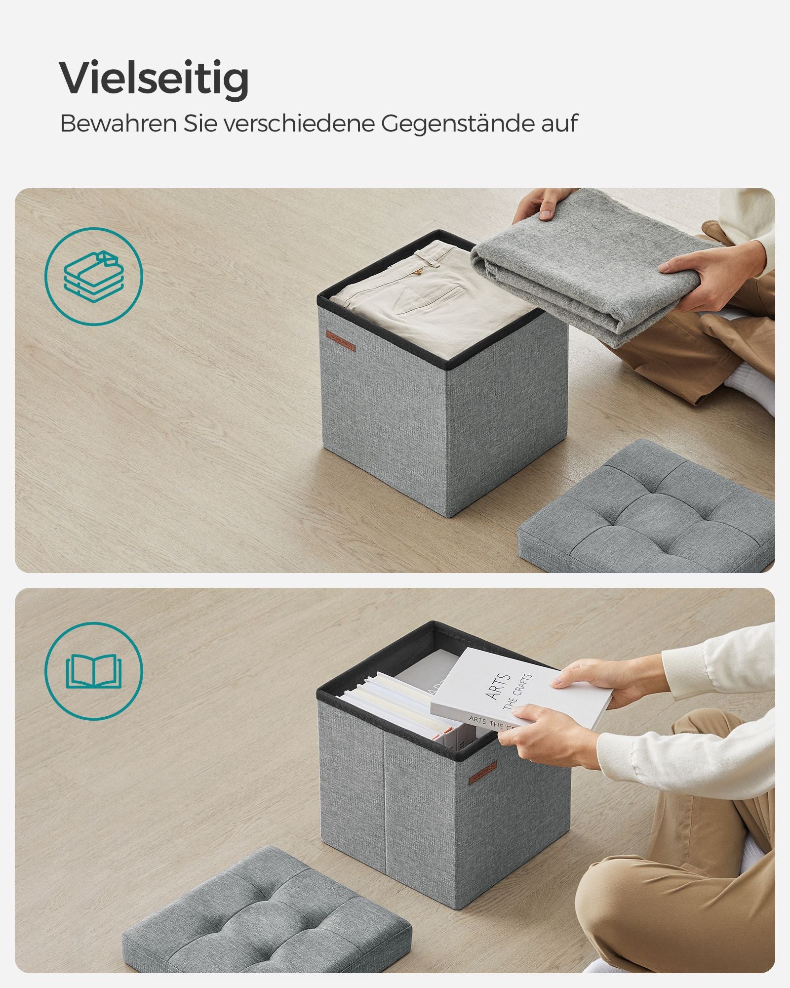 Sofa with storage space - 30 cm - light gray