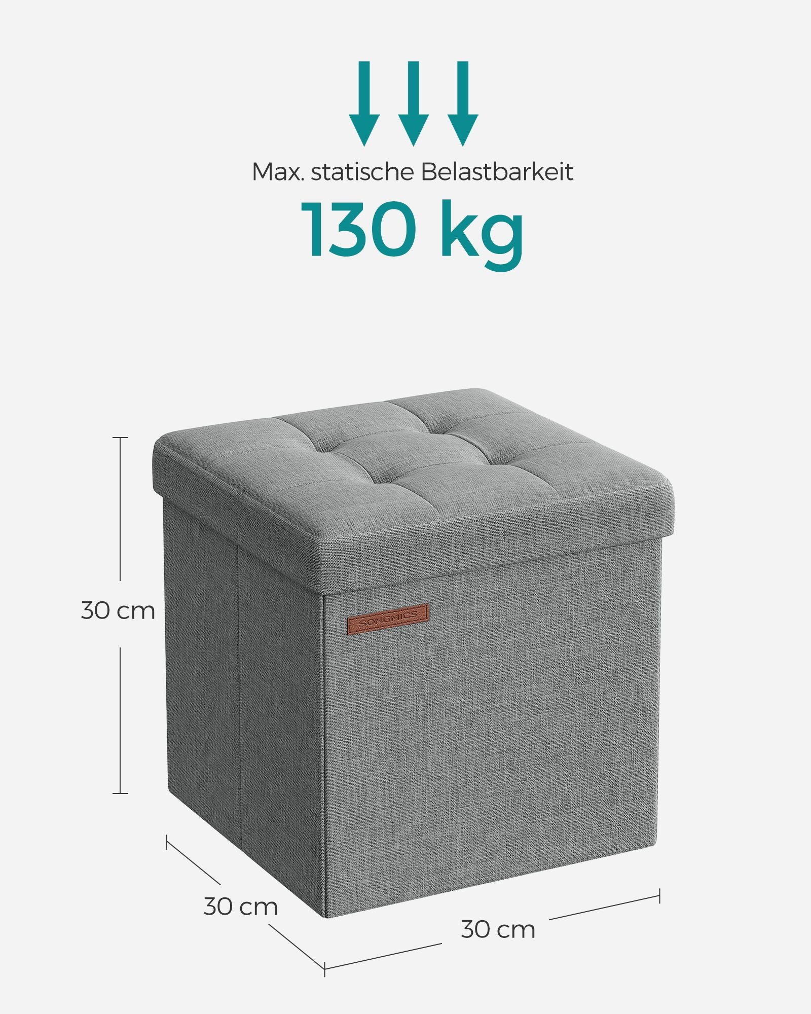 Sofa with storage space - 30 cm - light gray