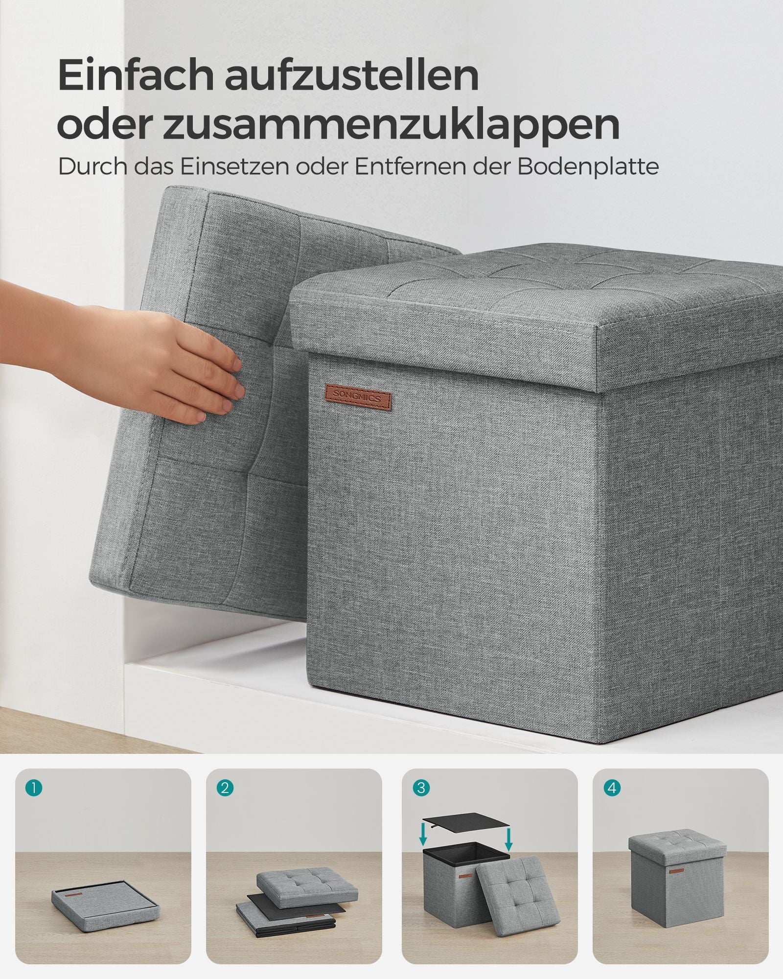 Sofa with storage space - 30 cm - light gray
