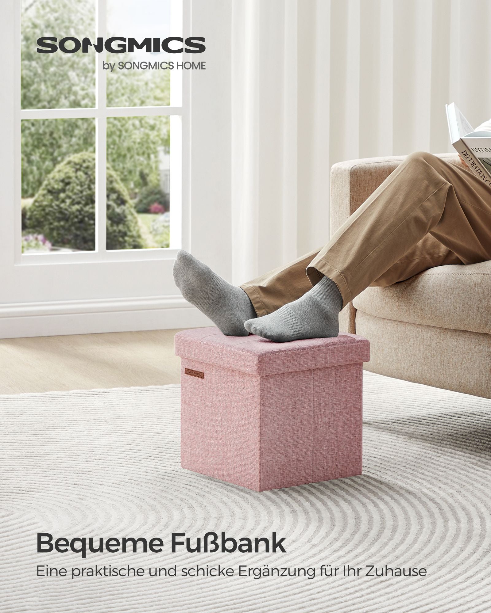 Sofa - 30 cm - with storage space - Pastel pink
