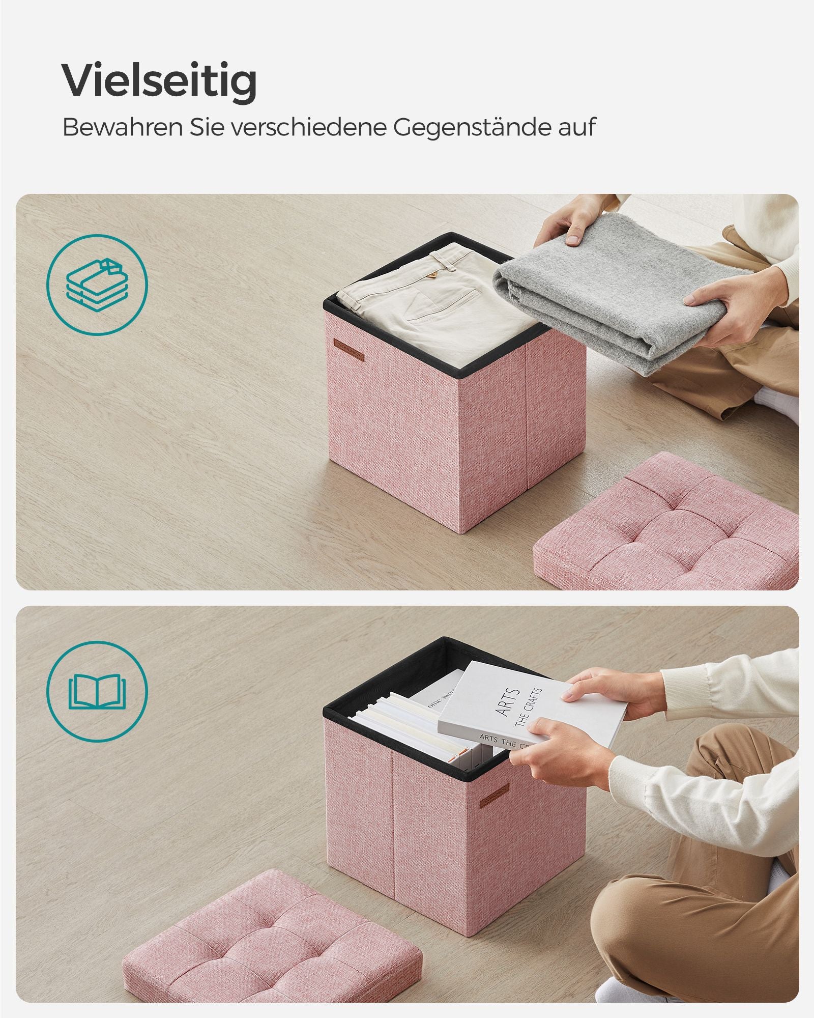 Sofa - 30 cm - with storage space - Pastel pink