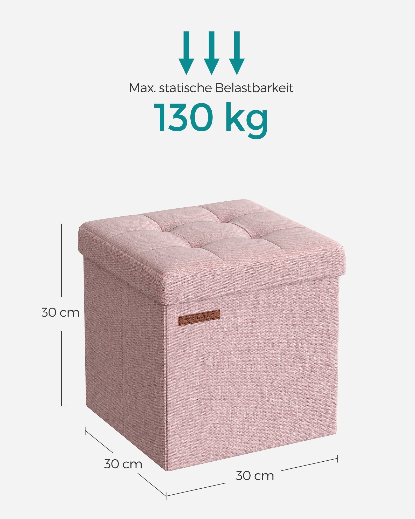 Sofa - 30 cm - with storage space - Pastel pink