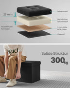 Bank - With Storage Space - 38 × 76 × 38 cm - Ink -black