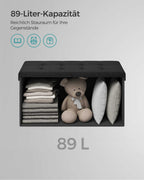 Bank - With Storage Space - 38 × 76 × 38 cm - Ink -black