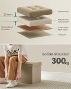 Bank - With Storage Space - 38 × 76 × 38 cm - Camelbruin
