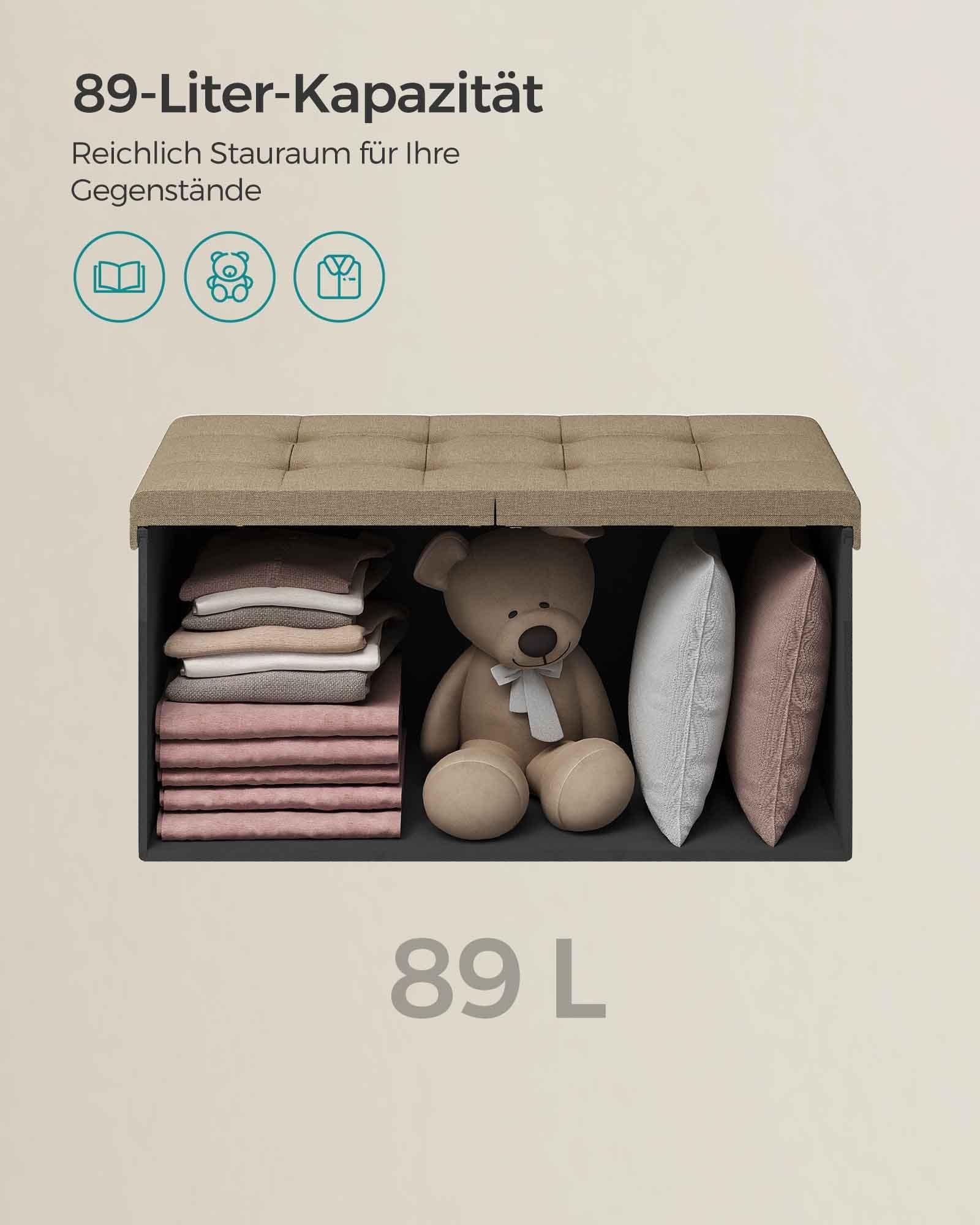 Bank - With Storage Space - 38 × 76 × 38 cm - Camelbruin