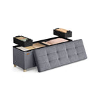 Storage bench with lid - 110x38x40 cm - footbank 112l - beige