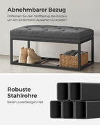 Stool - with storage space - 40 × 76 × 40 cm - dark gray