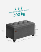 Stool - with storage space - 40 × 76 × 40 cm - dark gray