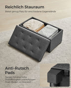 Stool - with storage space - 40 × 76 × 40 cm - dark gray