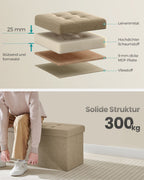 Sofa - with storage space - 38 × 110 × 38 cm - Camel brown