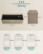 Sofa - with storage space - 38 × 110 × 38 cm - Camel brown