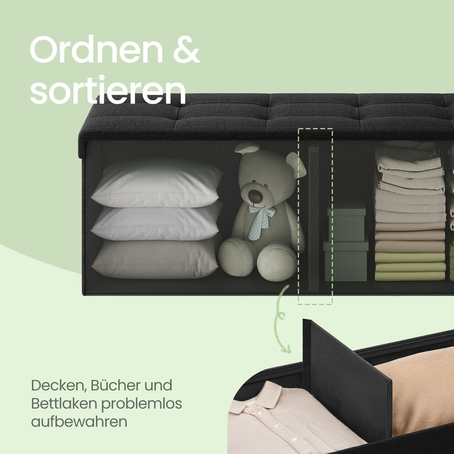 Sofa with storage space - seating box - foldable - multiple colors