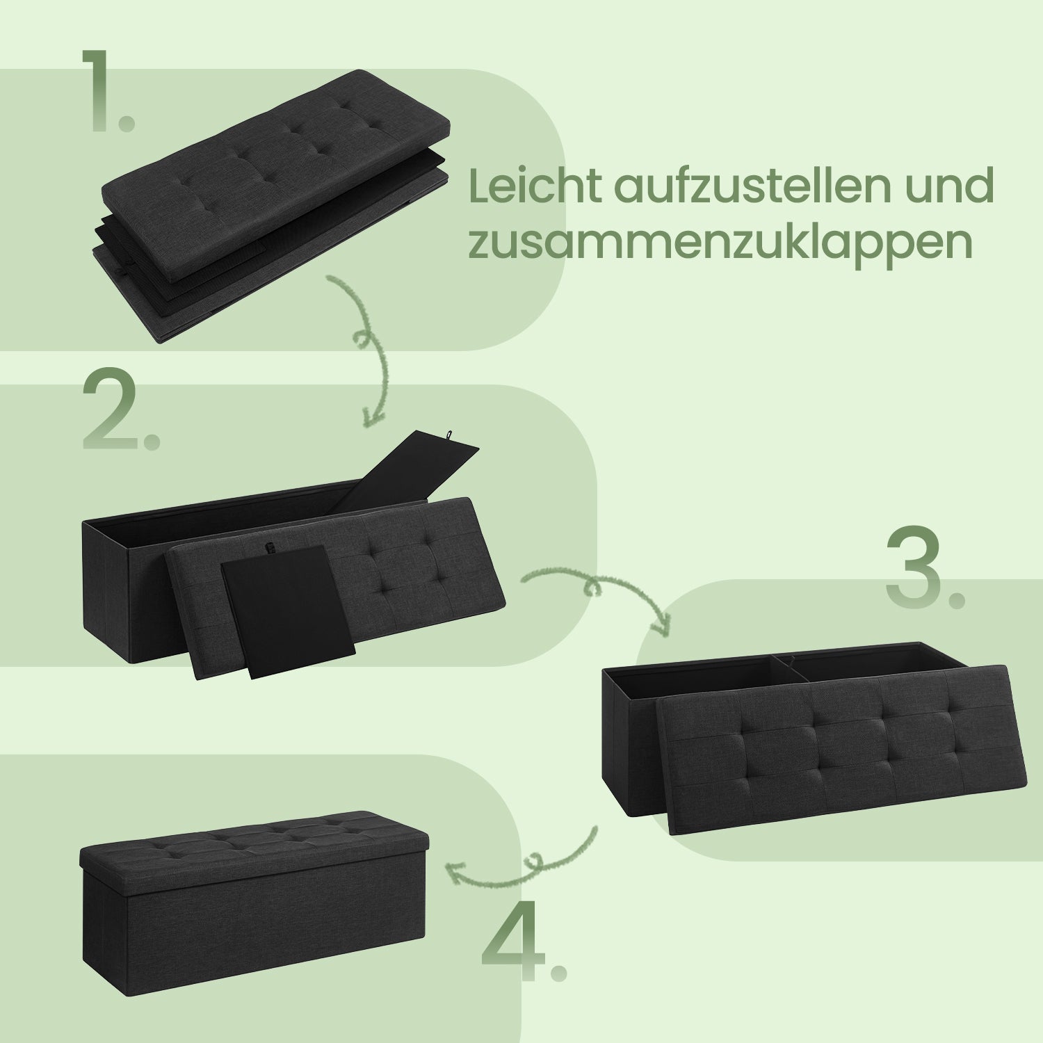 Sofa with storage space - seating box - foldable - multiple colors