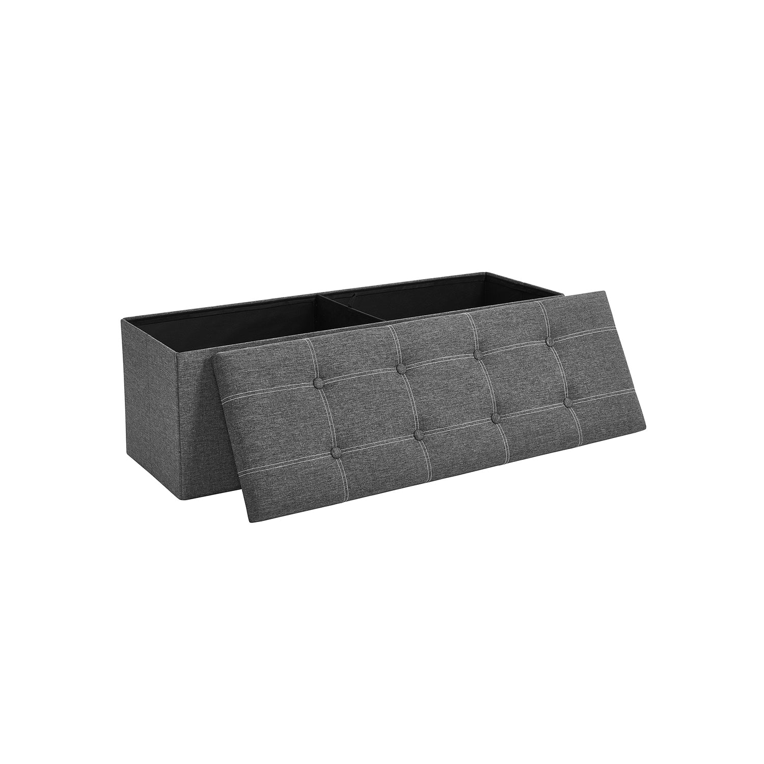 Storage bench - seating box - Foldable - load capacity 300 kg - light gray
