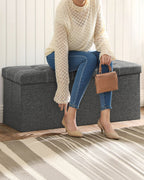 Bench - with storage space - for bedroom - dark gray